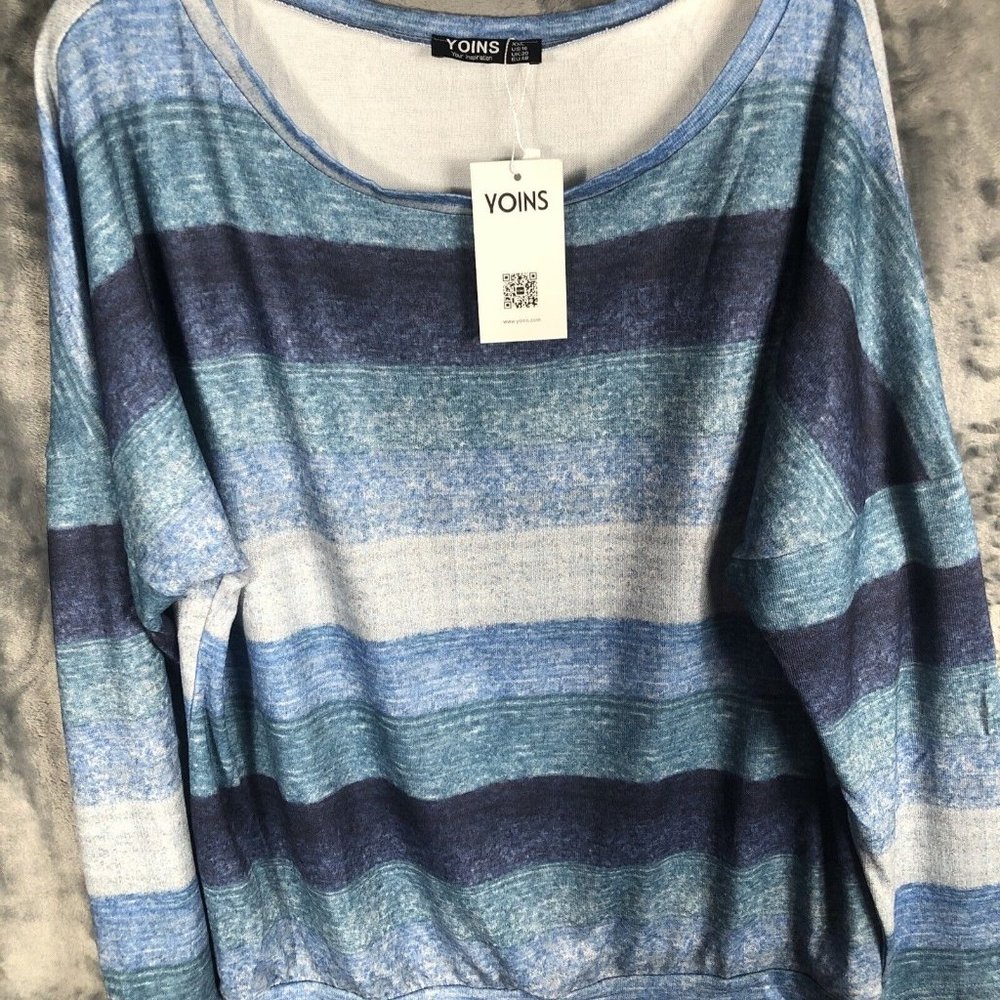 Yoins Woman's Pullover Your Inspiration Shirt Blue Blouse Size Adult XX Large - Picture 6 of 10